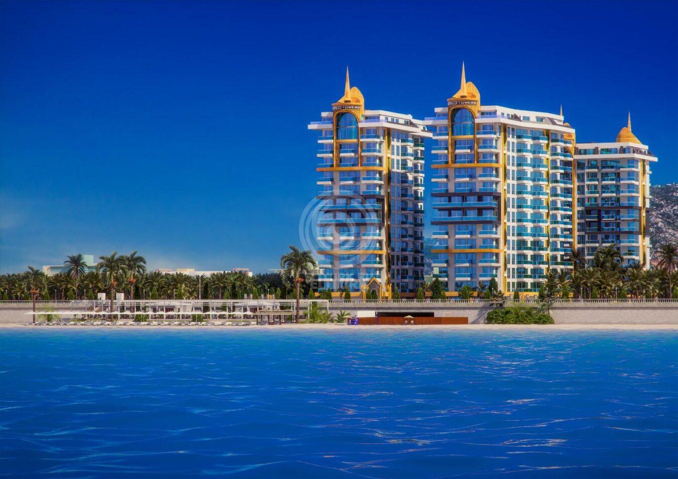 Апартаменты с видом на море: 1+1 Cebeci Towers Mahmutlar