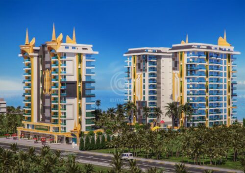 Вид на море, первая линия: Турция, квартира 1+1 Cebeci Towers