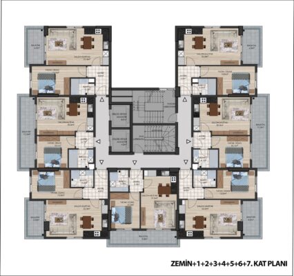 Квартира 1+1 от инвестора в новостройке Алания Махмутлар Tomris Residence